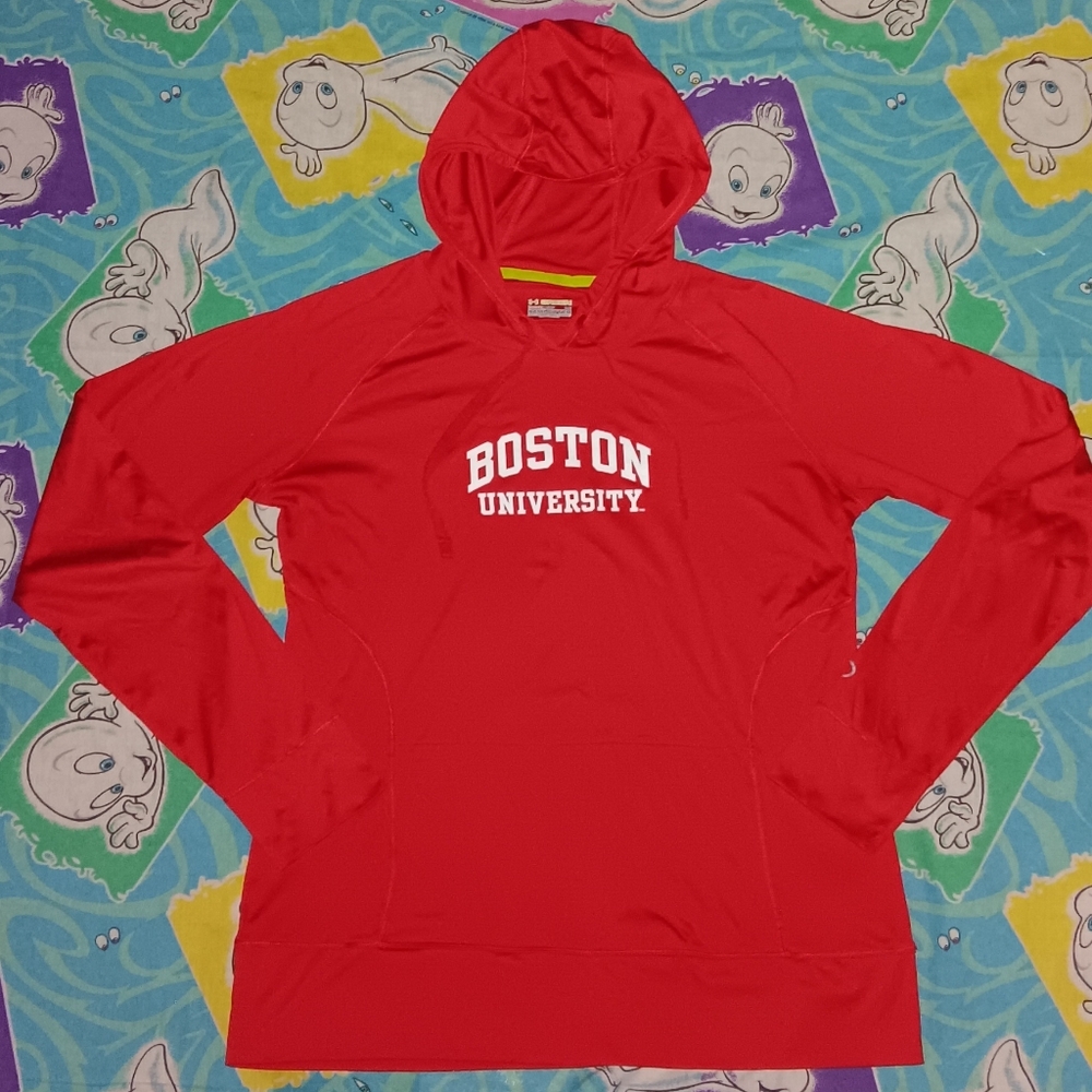 Under Armour Boston University Terriers  Semi Fitted Jersey Hoodie Hooded Shirt
